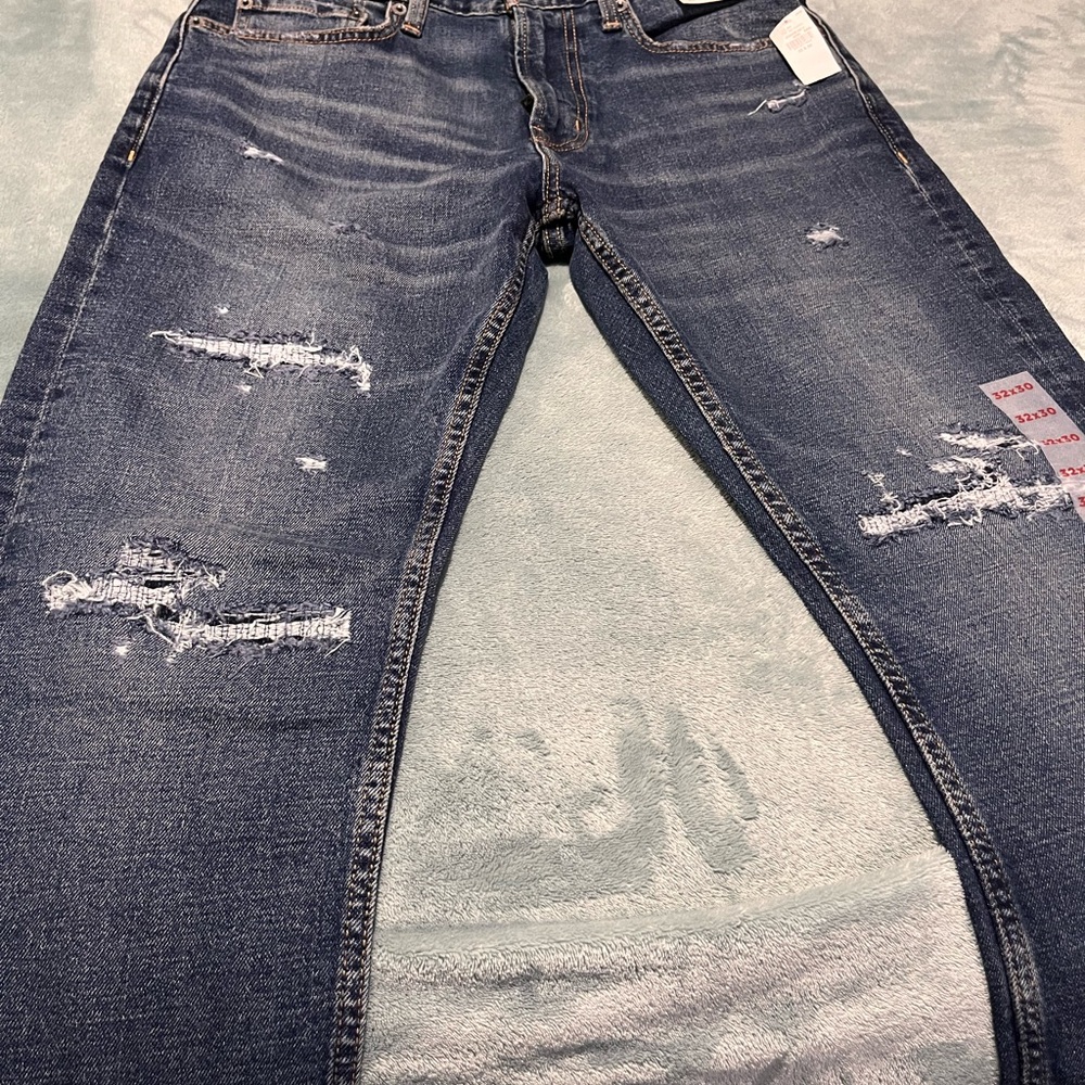 Old Navy Men's Slim Fit Distressed Jeans - Dark Blue